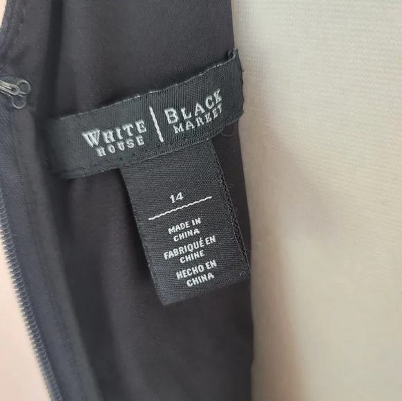 White House Black Market Ruched Cocktail Dress in Black - Picture 3 of 12